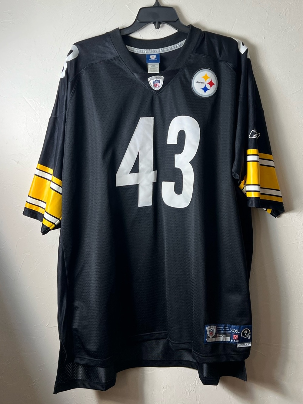 Reebok On Field Pittsburgh Steelers 43 Jersey Size 4XL